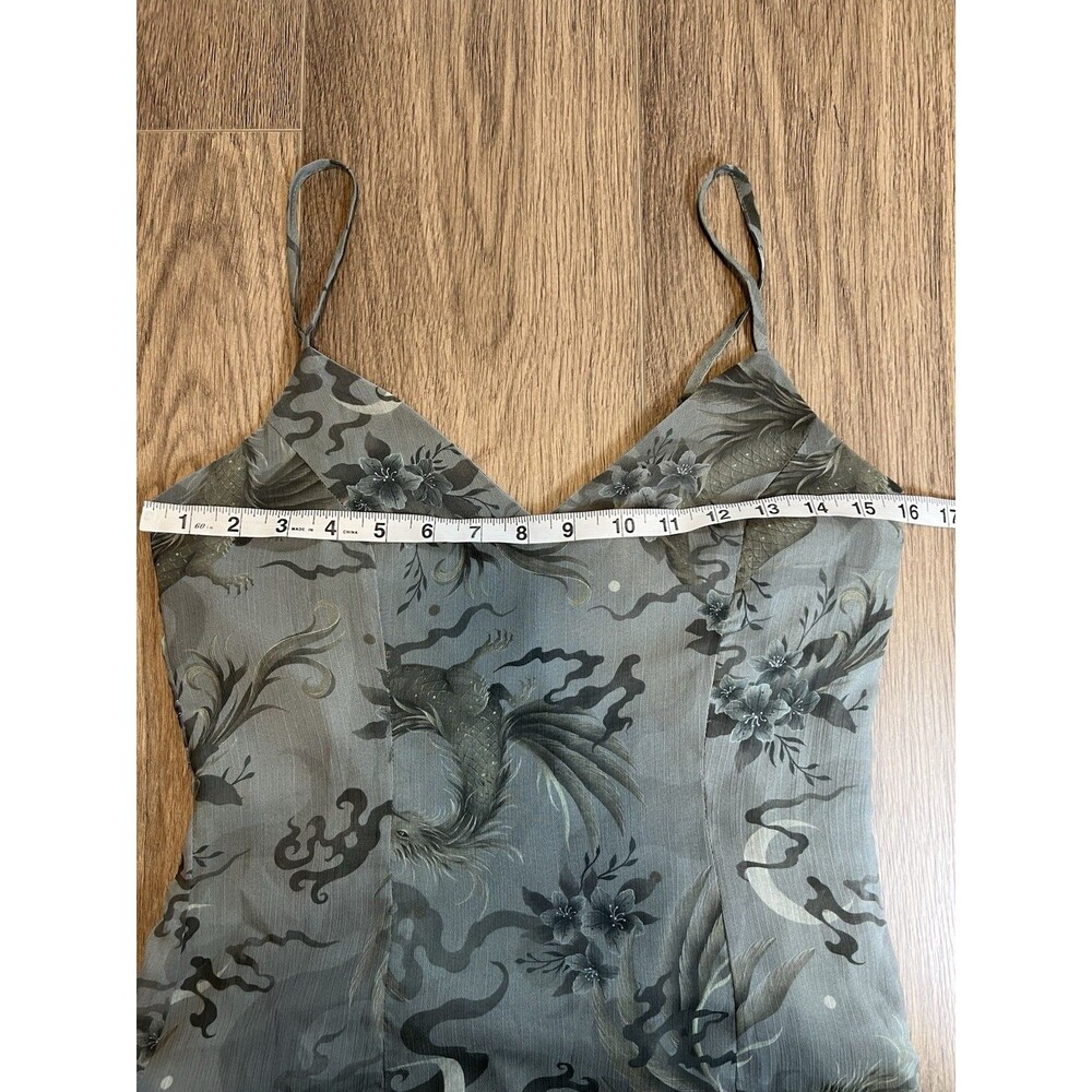 Disturbia Dragon Floral Print Slip Dress Sapphira Midaxi WhimsiGoth Fairy Sz 4 - Picture 14 of 16